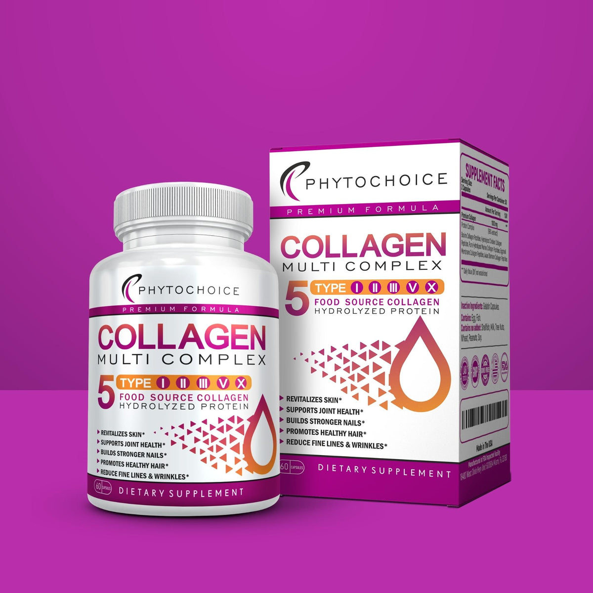 MULTI COLLAGEN COMPLEX | 5 Types in 1 Collagen Supplement - 90 Capsules ...